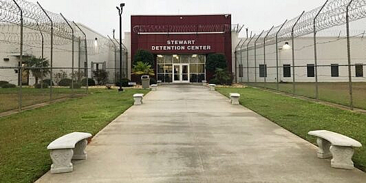 The entrance to the Stewart Detention Center is pictured in Lumpkin, Georgia. Reade Levinson/Reuters