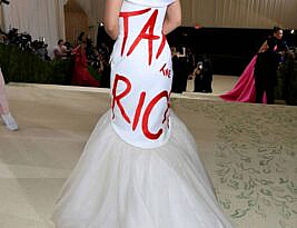 Irony Alert: AOC Wears ‘Tax the Rich” Dress to $35,000 per Person Met Gala